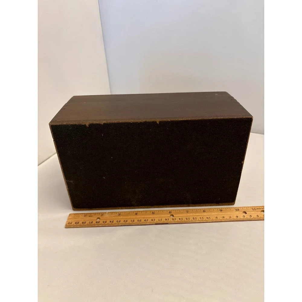 PSI Napa Valley Wooden Box‎ Holder with Metal Stand for Cards or Photos Vintage
